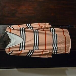 Chic me tartan striped long sleeve lightweight dress